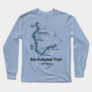 Route Map Design, The Ala Kahakai Trail in Hawaii Long Sleeve T-Shirt